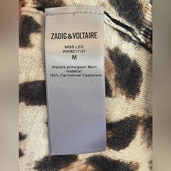 Zadig & Voltaire Miss Leo leopard cashmere sweater NWT. Medium - Picture 8 of 9